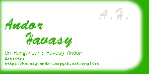 andor havasy business card